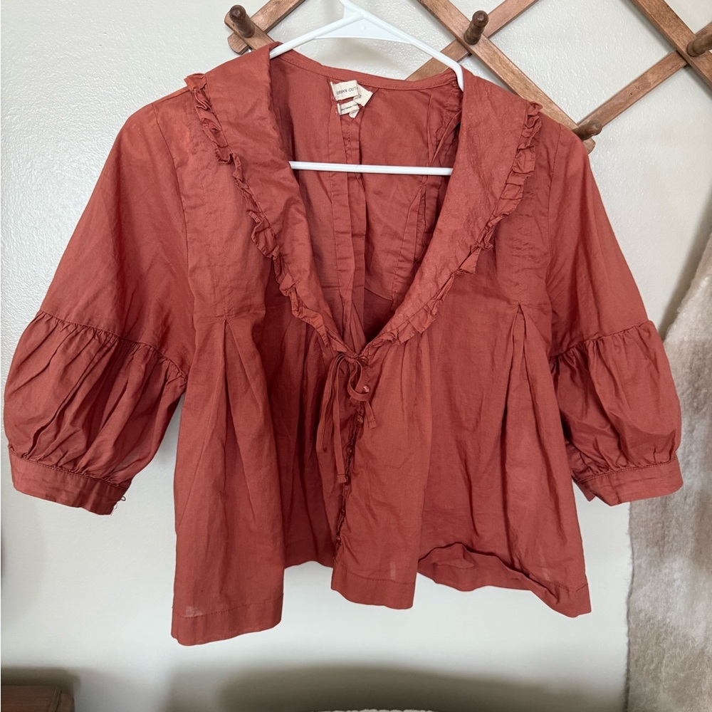 Urban Outfitters Terracotta Ruffle Blouse